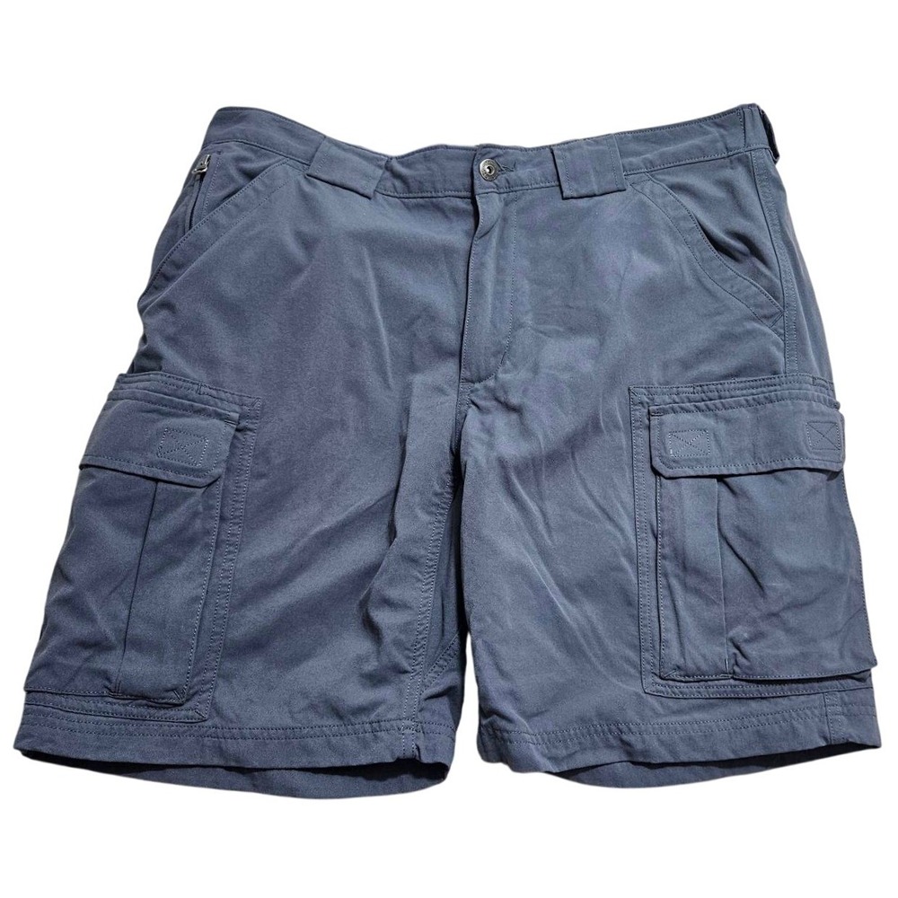 Duluth Trading Co Mens Cargo Shorts 9 Inseam Steel Blue Nylon 59312 Size L
